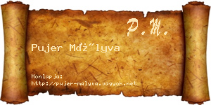 Pujer Mályva névjegykártya